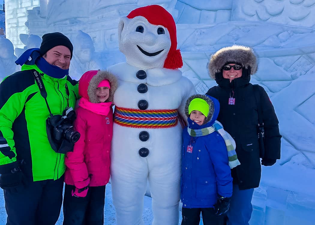 Quebec-Winter-Carnival-family-with-the-real-Bonhomme