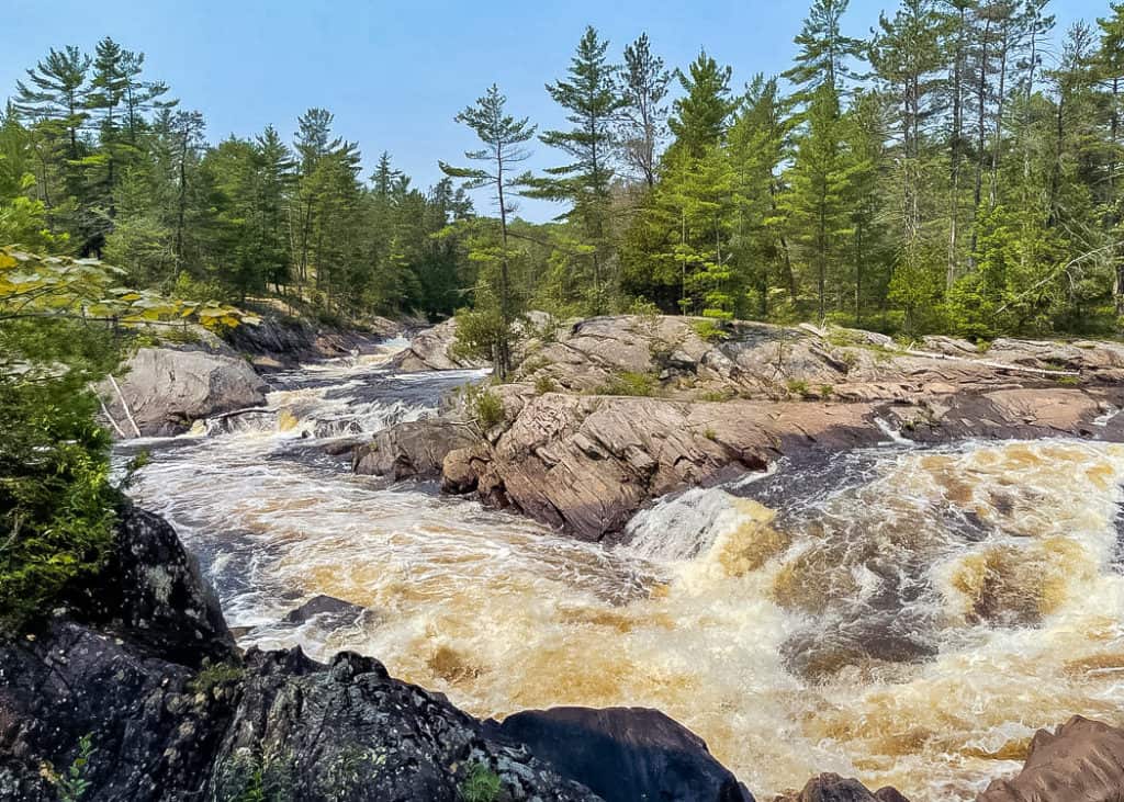 Sudbury to Sault Ste Marie - Chutes Provincial Park - rushing water