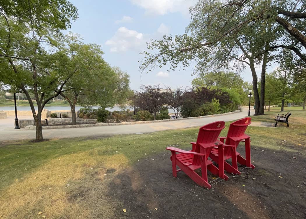 Winnipeg-Forks-National-Historic-Site-red-chairs