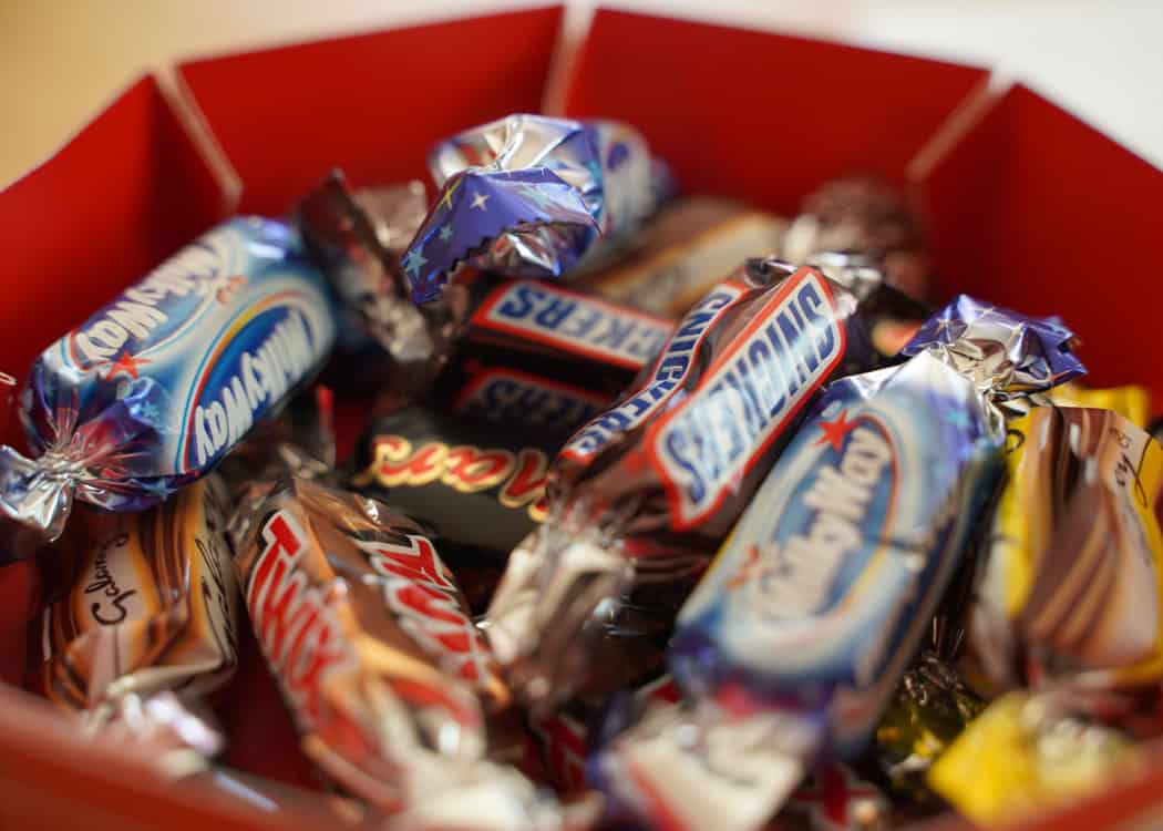 bowl of chocolate bars