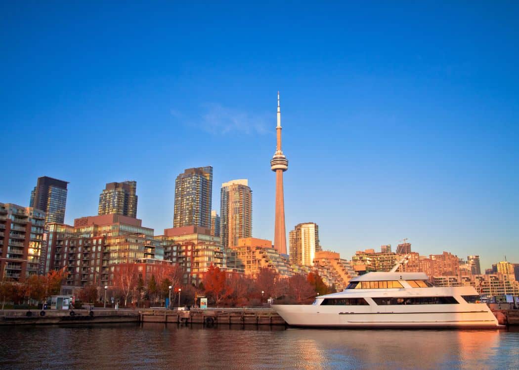 Toronto-in-Fall-Boat-at-the-Toronto-Harbour-in-Fall